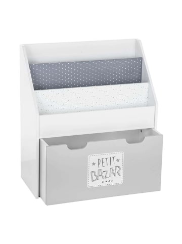 WellHome for Kids Bücherregal in Weiß/ Grau - (B)62,7 x (H)70 x (T)30 cm