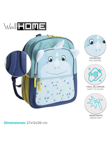 WellHome for Kids Plecak w kolorze błękitno-niebieskim - 27 x 36 x 12 cm