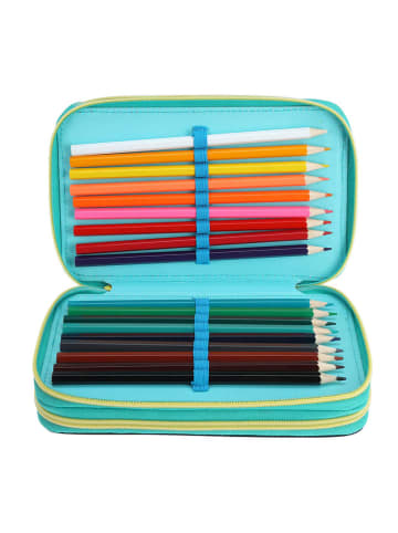 WellHome for Kids Piórnik w kolorze niebieskim z akcesoriami - 13 x 21 x 6,5 cm