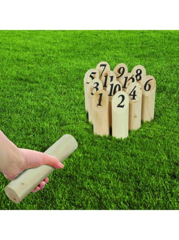 WellHome for Kids 12tlg. Nummern-Kubb-Set in Beige - ab 6 Jahren