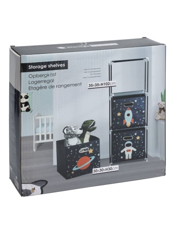 WellHome for Kids Regał w kolorze granatowym do przechowywania - 35 x 102 x 35 cm