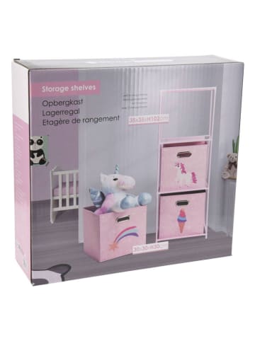 WellHome for Kids Regał w kolorze jasnoróżowym - 35 x 102 x 35 cm