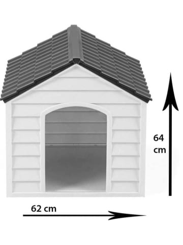 Paws&Whiskers Hundehütte in Hellgrau/ Anthrazit - (B)62 x (H)64 x (T)76 cm