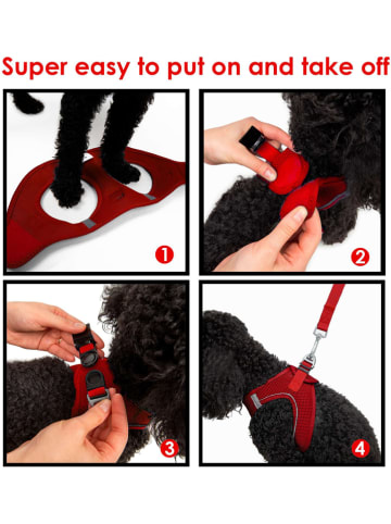 Paws&Whiskers Hundegeschirr in Rot