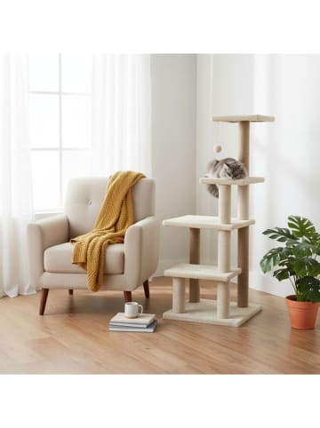 Paws&Whiskers Kratzbaum "Alessi" in Beige - (B)45 x (H)117 x (T)45 cm