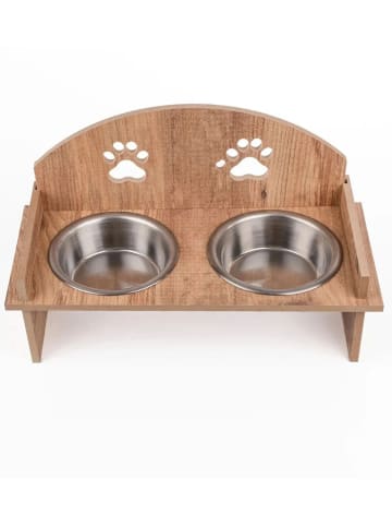 Paws&Whiskers 3tlg. Napfset in Hellbraun - (L)21 x (B)37 cm