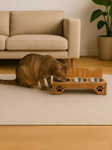 Paws&Whiskers 4tlg. Napfset in Hellbraun - (B)49,5 x (H)24 x (T)11,5 cm