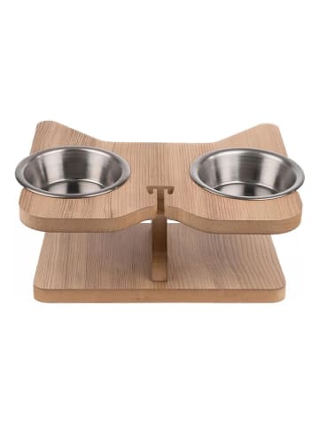 Paws&Whiskers 3-delige voerbakset lichtbruin - (B)32 x (H)8 x (D)25 cm