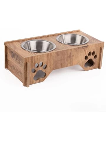 Paws&Whiskers 3-delige voerbakset lichtbruin - (B)38 x (H)20 cm