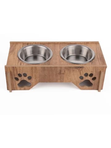 Paws&Whiskers 3-delige voerbakset lichtbruin - (B)38 x (H)20 cm
