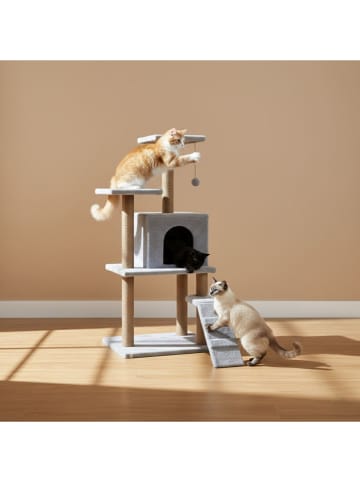 Paws&Whiskers Kratzbaum "Arden" in Grau - (B)50 x (H)125 x (T)35 cm