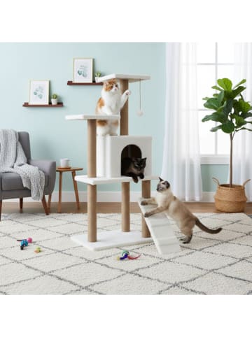 Paws&Whiskers Kratzbaum "Arden" in Weiß - (B)50 x (H)125 x (T)35 cm