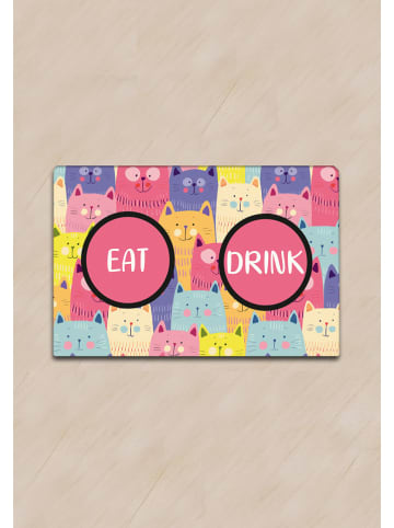 Paws&Whiskers Voerbakonderlegger roze/meerkleurig - (L)40 x (B)60 cm