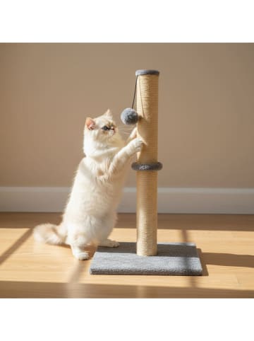 Paws&Whiskers Kratzbaum ''Cyra'' in Grau - (B)37,5 x (H)82 x (T)37,5 cm