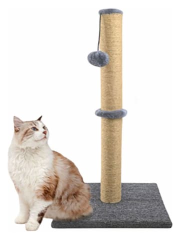 Paws&Whiskers Kratzbaum ''Cyra'' in Grau - (B)37,5 x (H)82 x (T)37,5 cm