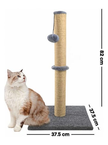 Paws&Whiskers Kratzbaum ''Cyra'' in Grau - (B)37,5 x (H)82 x (T)37,5 cm