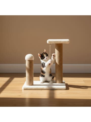 Paws&Whiskers Kratzbaum "Else" in Creme - (B)35 x (H)44 x (T)28 cm