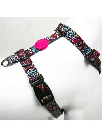 Paws&Whiskers Szelki "Graffitti" w kolorze czarnym ze wzorem dla psa