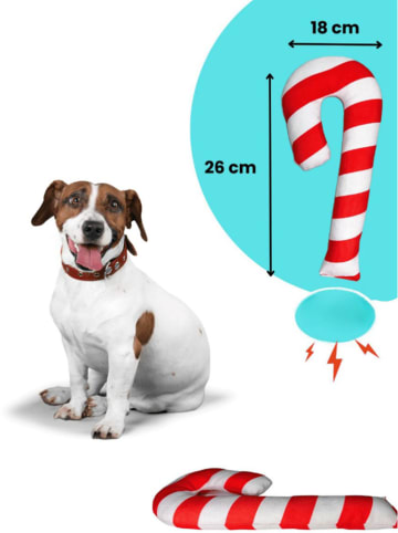 Paws&Whiskers 2er-Set: Hundespielzeuge in Hellbraun/ Rot - (H)26 cm