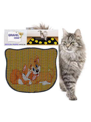 Paws&Whiskers Kattengrintmat zwart/geel - (L)50 x (B)40 cm