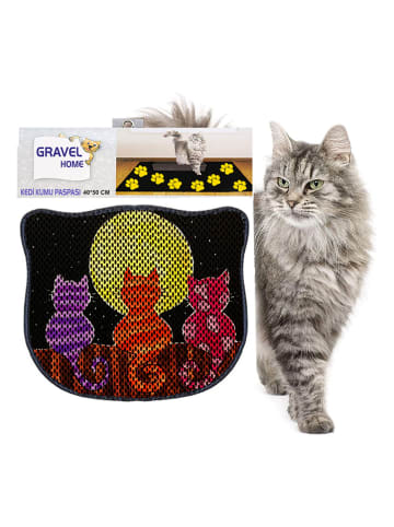 Paws&Whiskers Katzenstreumatte in Schwarz/ Bunt - (L)50 x (B)40 cm