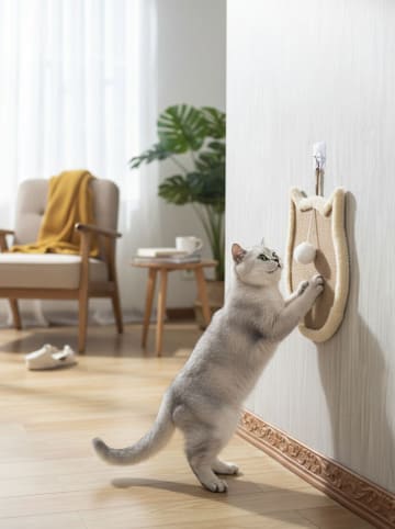 Paws&Whiskers Kattenspeelbord lichtbruin - Ø 34 cm