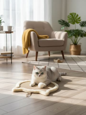 Paws&Whiskers Kattenspeelbord lichtbruin - Ø 34 cm