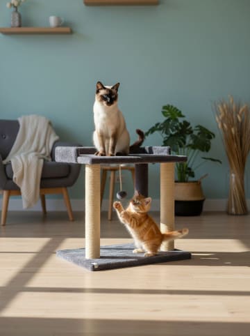 Paws&Whiskers Kratzbaum "Liza" in Anthrazit - (B)50 x (H)48 x (T)35 cm