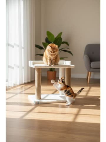 Paws&Whiskers Kratzbaum ''Liza'' in Creme - (B)50 x (H)48 x (T)35 cm