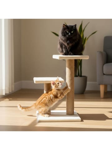 Paws&Whiskers Kratzbaum ''Luizi'' in Beige - (B)35 x (H)44 x (T)28 cm