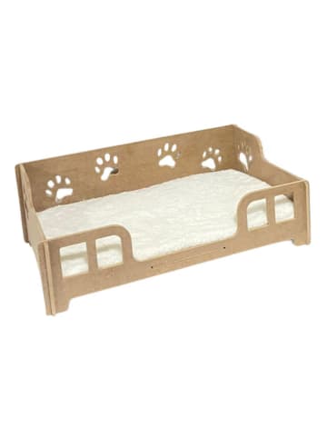 Paws&Whiskers Kattenmand "Lyra" lichtbruin/crème - (B)53 x (H)18 x (D)33 cm