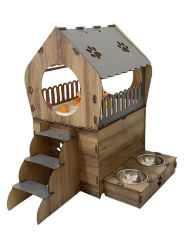Paws&Whiskers Katzenhaus in Braun - (B)65 x (H)68 x (T)51 cm