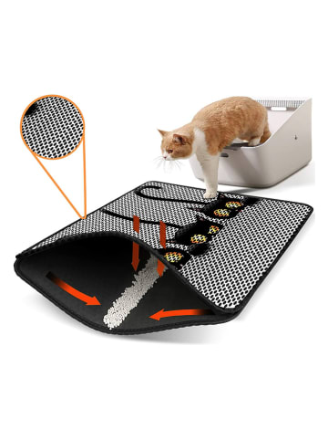 Paws&Whiskers Kattengrintmat grijs/zwart - (L)45 x (B)60 cm