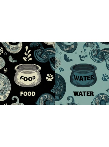 Paws&Whiskers Voerbakmat zwart/blauw - (L)40 x (B)70 cm