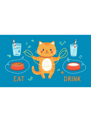 Paws&Whiskers Voerbakmat blauw - (L)40 x (B)70 cm