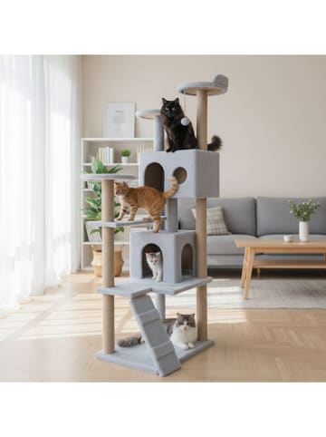 Paws&Whiskers Kratzbaum "Siena" in Grau - (B)60 x (H)165 x (T)45 cm