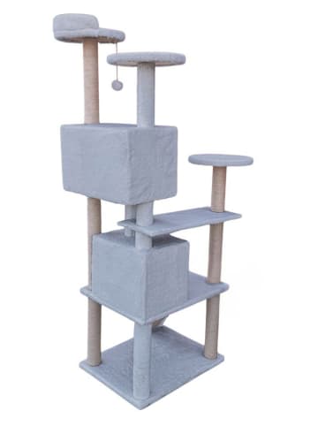 Paws&Whiskers Kratzbaum "Siena" in Grau - (B)60 x (H)165 x (T)45 cm
