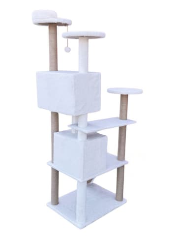 Paws&Whiskers Kratzbaum "Siena" in Weiß - (B)60 x (H)165 x (T)45 cm