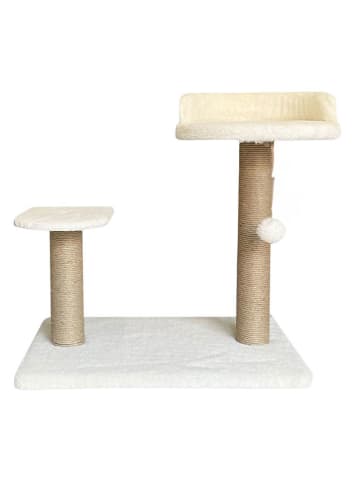Paws&Whiskers Kratzbaum ''Tiana'' in Weiß - (B)50 x (H)46 x (T)35 cm