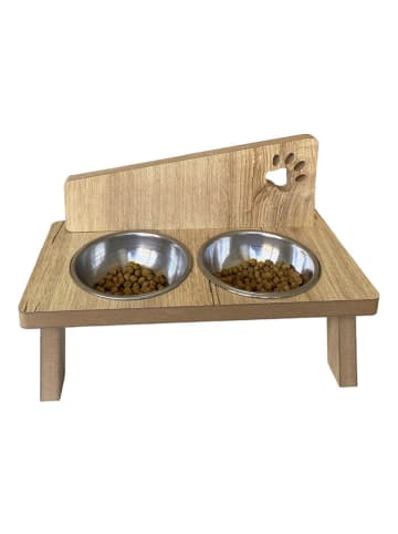 Paws&Whiskers 3-delige voerbakset lichtbruin - (B)33 x (H)10 x (D)17 cm