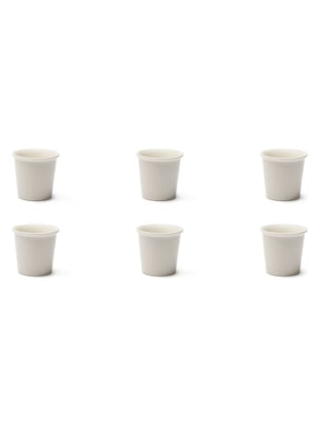 Trendy Kitchen by EXCÉLSA 6-delige set: koffiebekers "Fashion White" wit - 90 ml