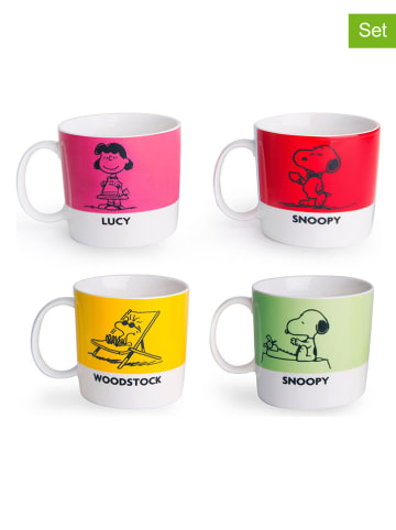 Trendy Kitchen by EXCÉLSA 4-delige set: koppen "Peanuts" meerkleurig - 230 ml