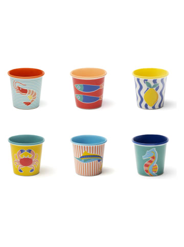 Trendy Kitchen by EXCÉLSA 6-delige set: espressokoppen "Corfu" meerkleurig - 90 ml