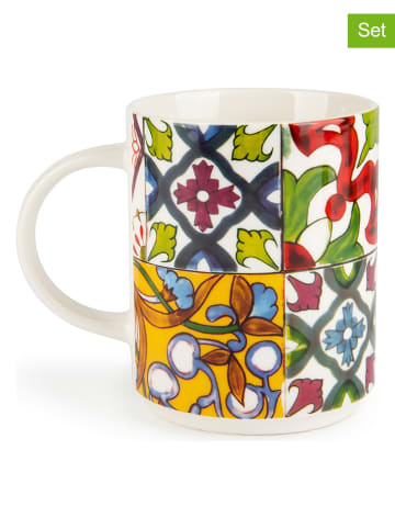 Trendy Kitchen by EXCÉLSA Kubki (4 szt.) "Lisbona" ze wzorem - 300 ml