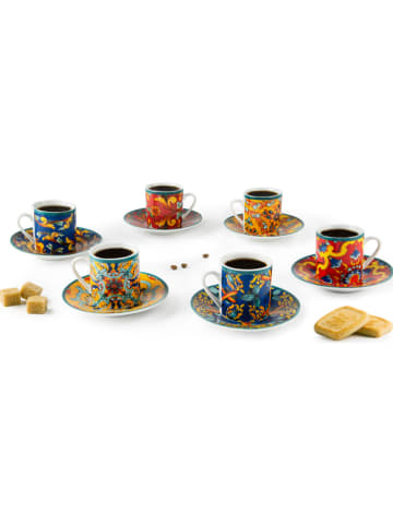 Trendy Kitchen by EXCÉLSA 6-delige set: espressokoppen "Trinacria" meerkleurig - 80 ml