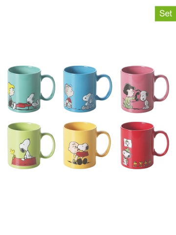 Trendy Kitchen by EXCÉLSA 6er-Set: Kaffeetassen "Snoopy" in Bunt - 350 ml