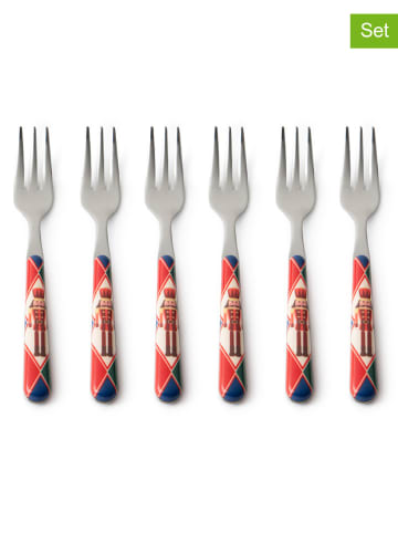 Trendy Kitchen by EXCÉLSA 6-delige set: gebakvorken "Vintage Christmas" meerkleurig