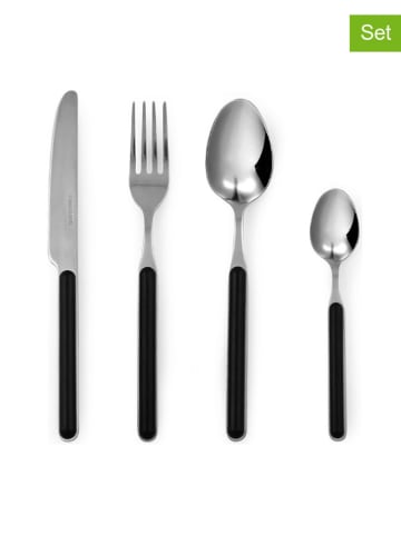 Trendy Kitchen by EXCÉLSA 24-częściowy zestaw sztućców w kolorze czarnym