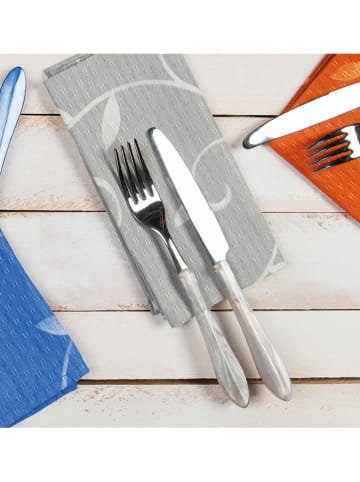 Trendy Kitchen by EXCÉLSA 24-częściowy zestaw sztućców "Diamond" w kolorze szarym