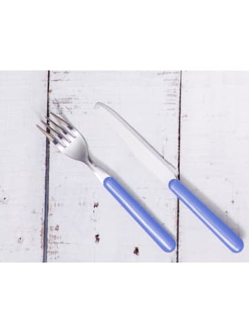 Trendy Kitchen by EXCÉLSA 24-częściowy zestaw sztućców "Fashion" w kolorze błękitnym